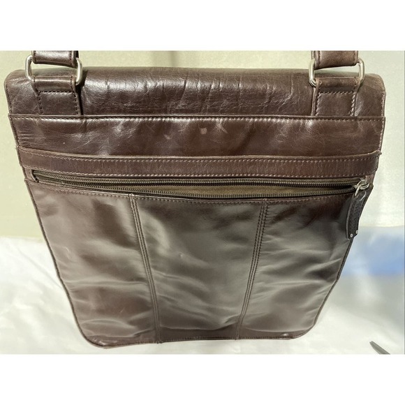 WILSONS Leather Pelle Studio Brown Leather Messenger Bag Great Condition - Picture 3 of 12